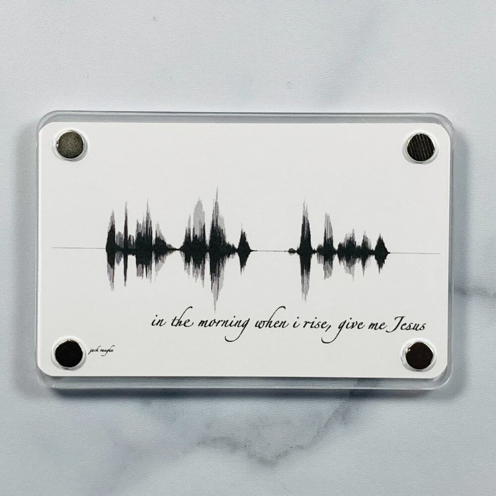 NEW In The Morning Soundwave Acrylic Magnet 2.36x3.54in Black White Christian